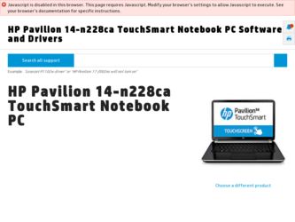 Pavilion 14-n228ca driver download page on the HP site