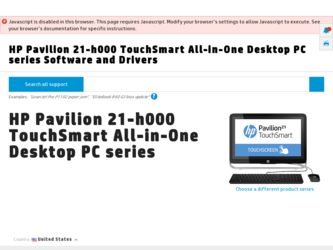 Pavilion 21-h000 driver download page on the HP site