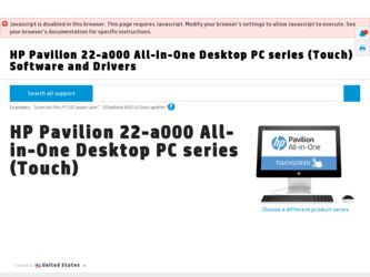 Pavilion 22-a000 driver download page on the HP site