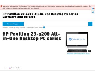 Pavilion 23-a200 driver download page on the HP site