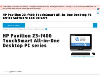 Pavilion 23-f400 driver download page on the HP site