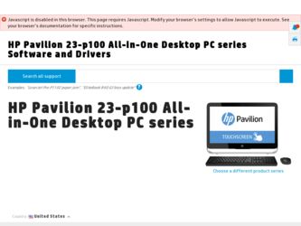 Pavilion 23-p100 driver download page on the HP site