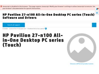 Pavilion 27-n100 driver download page on the HP site