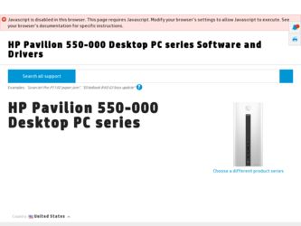 Pavilion 550-000 driver download page on the HP site