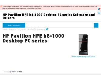Pavilion E h8-1000 driver download page on the HP site