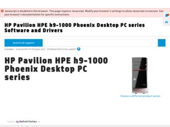 Pavilion E h9-1000 driver download page on the HP site
