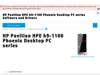 Pavilion E h9-1100 driver download page on the HP site