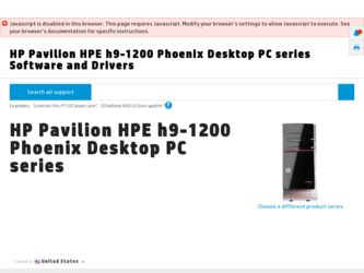 Pavilion E h9-1200 driver download page on the HP site