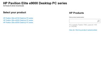 Pavilion Elite e9000 driver download page on the HP site