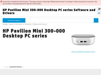 Pavilion Mini 300-000 driver download page on the HP site