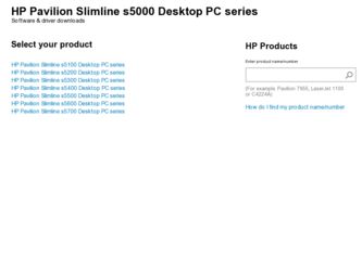 Pavilion Slimline s5000 driver download page on the HP site