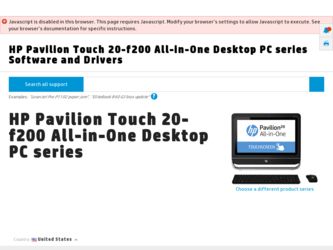 Pavilion Touch 20-f200 driver download page on the HP site