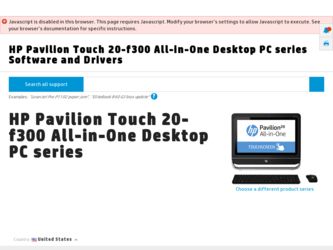 Pavilion Touch 20-f300 driver download page on the HP site
