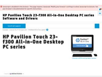 Pavilion Touch 23-f300 driver download page on the HP site