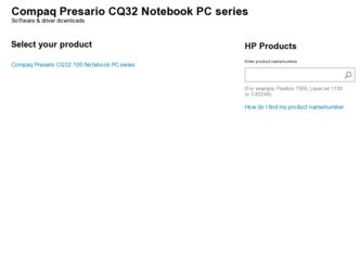 Presario CQ32 driver download page on the HP site