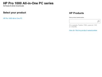 Pro 1000 driver download page on the HP site