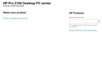 Pro 2100 driver download page on the HP site