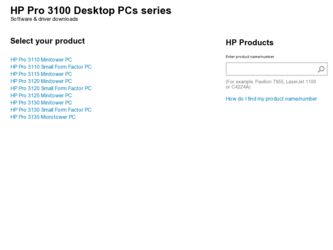 Pro 3100 driver download page on the HP site