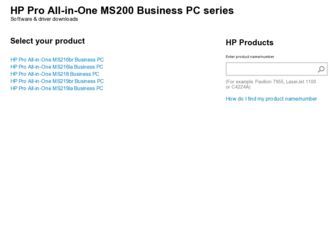 Pro All-in-One MS200 driver download page on the HP site