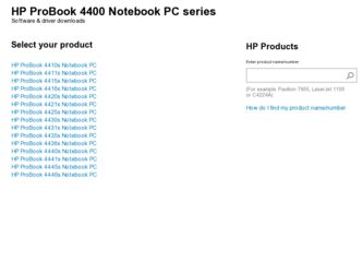 ProBook 4400 driver download page on the HP site
