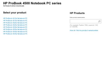 ProBook 4500 driver download page on the HP site
