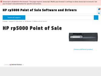 Rp5000 driver download page on the HP site