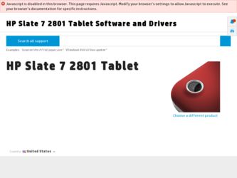 Slate 7 2801 driver download page on the HP site
