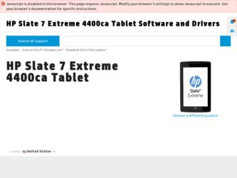 Slate 7 Extreme 4400ca driver download page on the HP site