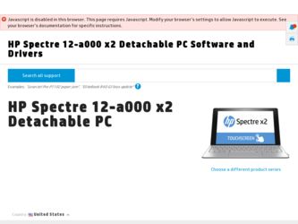 Spectre 12-a000 driver download page on the HP site