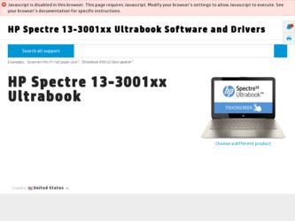 Spectre 13-3001xx driver download page on the HP site