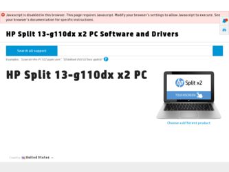Split 13-g110dx driver download page on the HP site