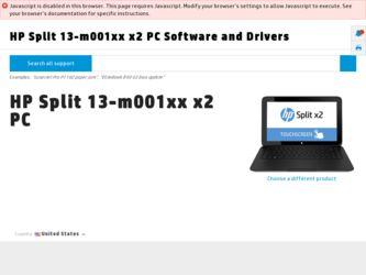 Split 13-m001xx driver download page on the HP site