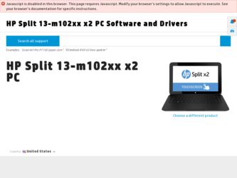 Split 13-m102xx driver download page on the HP site