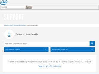 310 SSD driver download page on the Intel site
