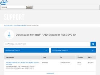 RES2SV240 driver download page on the Intel site