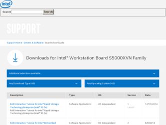 S5000XVN driver download page on the Intel site