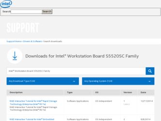 S5520SC driver download page on the Intel site