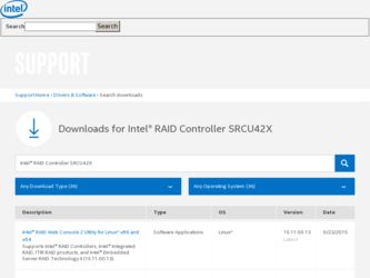 SRCU42X driver download page on the Intel site