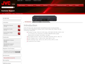 DRMV100B driver download page on the JVC site