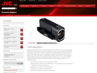 GZ-VX700BUS driver download page on the JVC site
