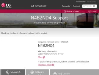 N4B2ND4 driver download page on the LG site