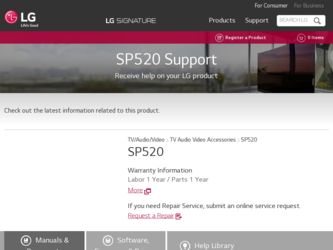 SP520 driver download page on the LG site
