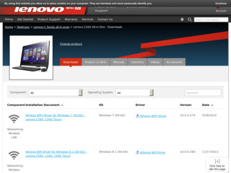 C260 driver download page on the Lenovo site