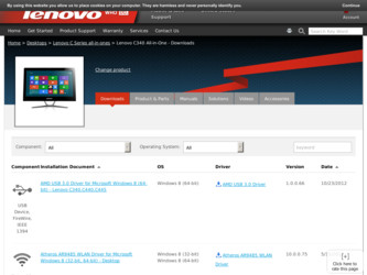 C340 driver download page on the Lenovo site