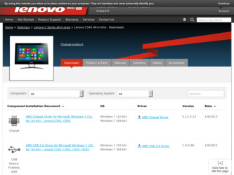 C345 driver download page on the Lenovo site