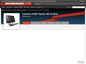 C540 Touch driver download page on the Lenovo site