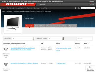 C540 driver download page on the Lenovo site