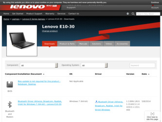 E10-30 driver download page on the Lenovo site