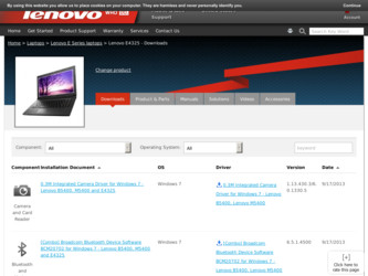 E4325 driver download page on the Lenovo site
