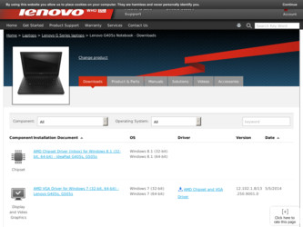 G405s driver download page on the Lenovo site